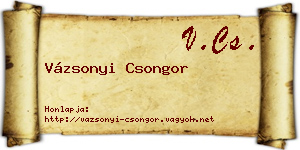 Vázsonyi Csongor névjegykártya